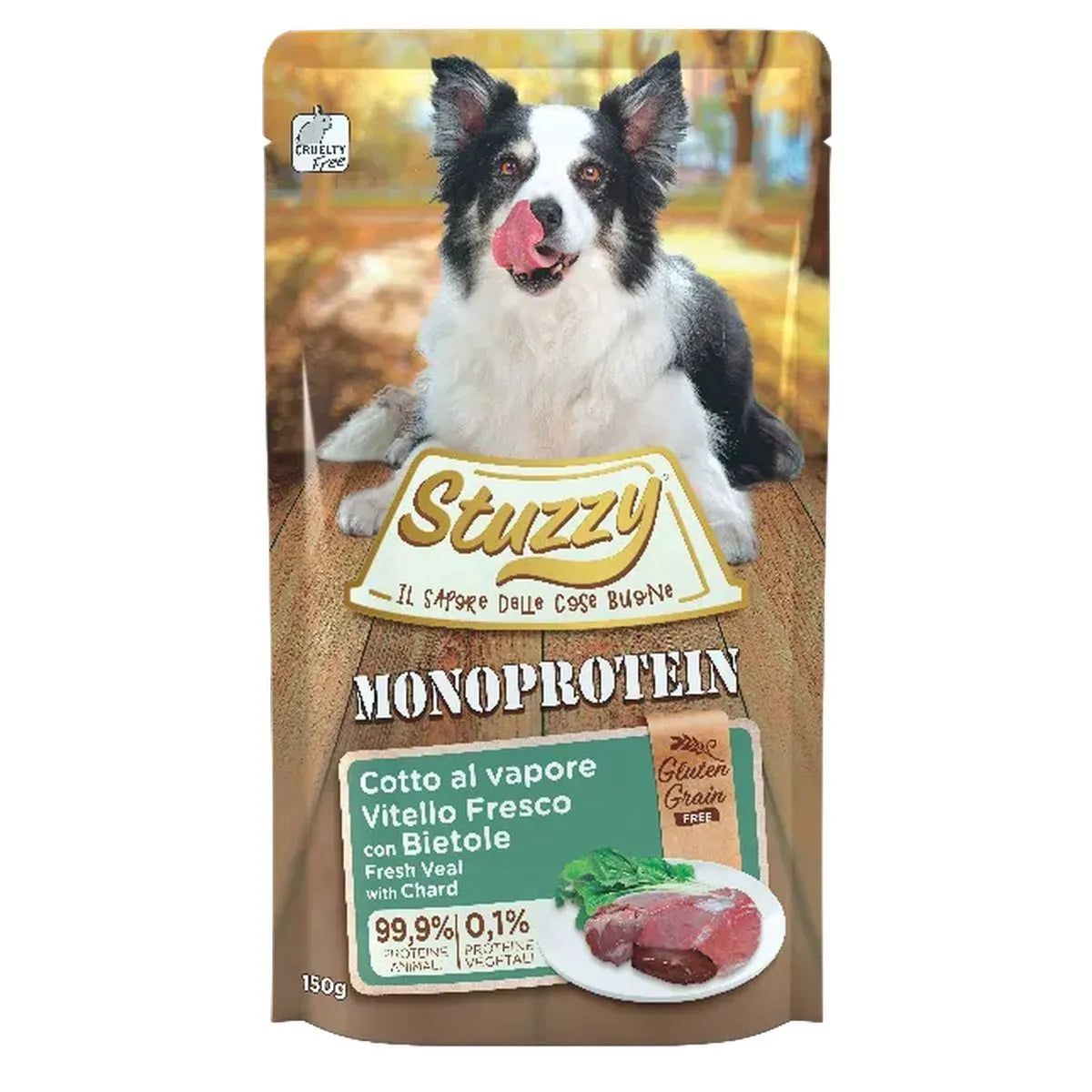 Stuzzy Monoprotein 150g Vitello con Bietole - Cibo Umido per Cani Stuzzy Monoprotein 150g Vitello con Bietole - Cibo Umido per Cani